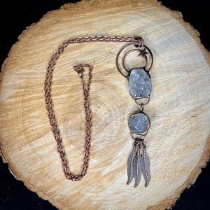 Feather & Galaxy Druzy Agate Necklace